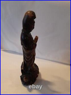 Rare early 19th century Chinese carved wood figure of Guanyin c1800-1820 Rare early 19th century Chinese carved wood figure of Guanyin c1800-1820