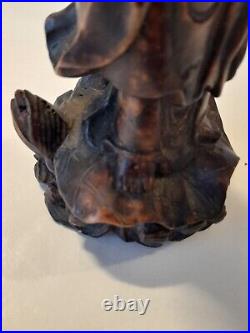 Rare early 19th century Chinese carved wood figure of Guanyin c1800-1820 Rare early 19th century Chinese carved wood figure of Guanyin c1800-1820