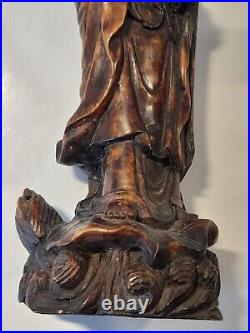 Rare early 19th century Chinese carved wood figure of Guanyin c1800-1820 Rare early 19th century Chinese carved wood figure of Guanyin c1800-1820