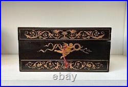 Rare early 19th century inlay box circa 1820 with angel