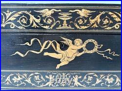 Rare early 19th century inlay box circa 1820 with angel