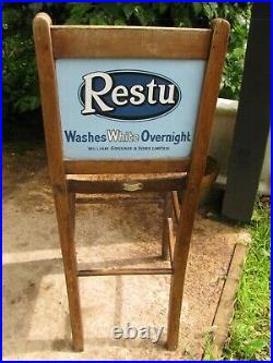 Rare early 20th century Grocers Shop Elm & Enamel Advertising Restu Chair