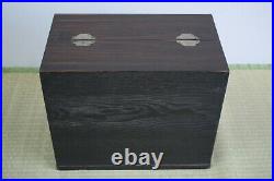 Rare early C20th Japanese Ebony Veneered Haribako/Sewing Box not/vanity/chinese