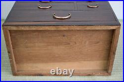 Rare early C20th Japanese Ebony Veneered Haribako/Sewing Box not/vanity/chinese