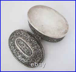 Rare early Indian filigree silver Padan box Deccan c 1840