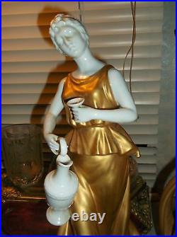 Rare early Italian 15 inch tall Capodimonte Roman woman wine jug figurine