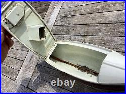Rare early RNLI life boat Antique Tinplate Collection Box tin with key
