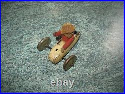 Rare early Schuco #852 Monkey figure tin scooter clockwork tinplate toy antique