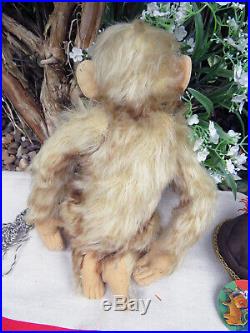 Rare early Steiff tipped mohair chimpanzee with button