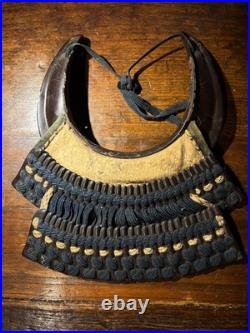 Rare early original Japanese samurai armour NODOWA gorget