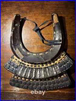 Rare early original Japanese samurai armour NODOWA gorget