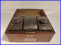 Rare early tea caddy with tin compartments
