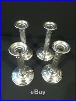 Rare set of 4 early Gorham sterling candlesticks, not cement weighted