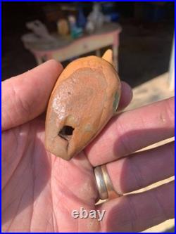 Redware antique Bird Whistle Rare Early one awesome glaze