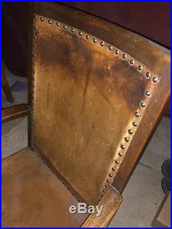 Robert Thompson Mouseman Leather Chair Very Rare Early Piece Made By Robert