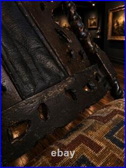 STUNNING ANTIQUE GOTHIC RARE Hall Chair Cherub Barley Twist Early 18th C 118cm
