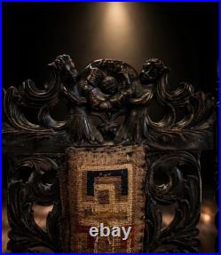 STUNNING ANTIQUE GOTHIC RARE Hall Chair Cherub Barley Twist Early 18th C 118cm