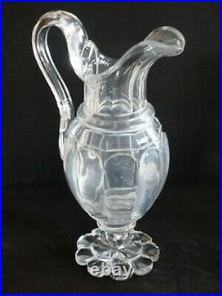 SUPERB RARE Antique Early 19th Century Large Glass Ewer / Jug Circa 1820s