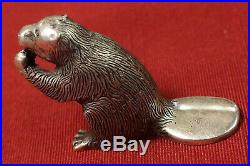 S. Kirk & Son Solid Sterling Silver Miniature Beaver Figurine Early Edition Rare