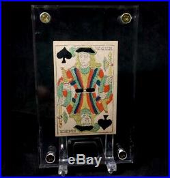 Scarce Early Innovative Turned Court Example Historic Playing Cards Rare Single