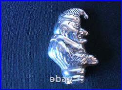 Solid Silver Very Rare Novelty Punch Vesta Case Amazing Dated Early 1940s