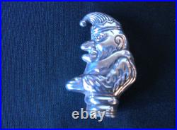 Solid Silver Very Rare Novelty Punch Vesta Case Amazing Dated Early 1940s