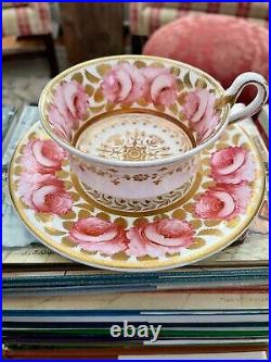 Spode Cabbage Rose Tea Cup And Saucer. Very Rare Early 1807 Spode