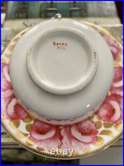 Spode Cabbage Rose Tea Cup And Saucer. Very Rare Early 1807 Spode