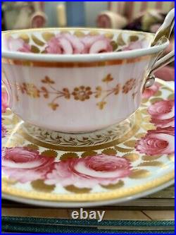 Spode Cabbage Rose Tea Cup And Saucer. Very Rare Early 1807 Spode