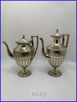 Stunning Rare Early 1800s Silver Plated Coffee Tea Pot Hot Water Jugs