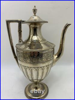 Stunning Rare Early 1800s Silver Plated Coffee Tea Pot Hot Water Jugs