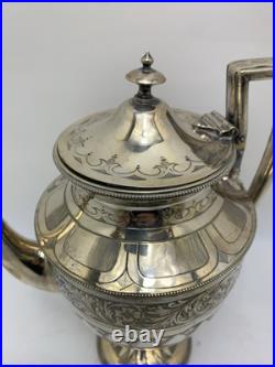 Stunning Rare Early 1800s Silver Plated Coffee Tea Pot Hot Water Jugs