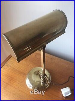 Stunning Rare Early Antique Original Adjustable Brass Bankers Desk Lamp