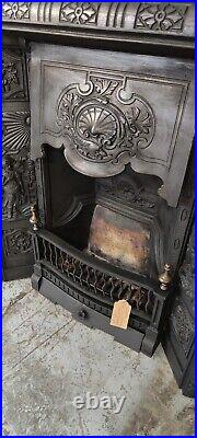 Stunning Rare Early Victorian Antique Cast Iron Fireplace Insert