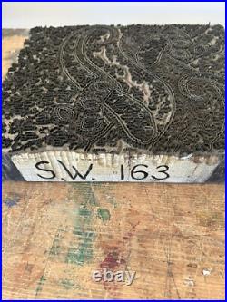 Stunning Rare Large Antique Wood Paisley Fabric Textile Printing Block Early 20c