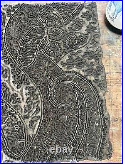 Stunning Rare Large Antique Wood Paisley Fabric Textile Printing Block Early 20c