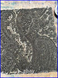 Stunning Rare Large Antique Wood Paisley Fabric Textile Printing Block Early 20c