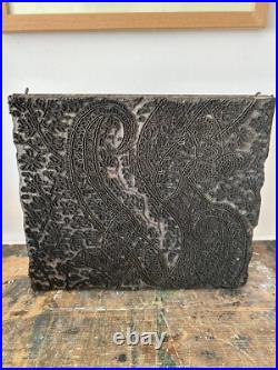 Stunning Rare Large Antique Wood Paisley Fabric Textile Printing Block Early 20c