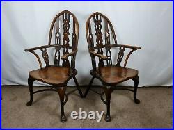 Stunning Rare Pair of Early Victorian 1850's Windsor Yew and Elm Chairs