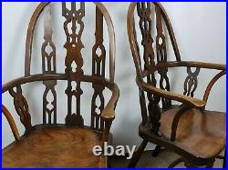 Stunning Rare Pair of Early Victorian 1850's Windsor Yew and Elm Chairs