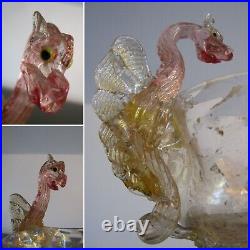Stunning Very Rare Early Antique Salviati Venetian Winged Dragon Comport
