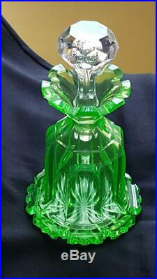 Superb Early Baccarat Green Vaseline Glass Pefume Bottle Rare