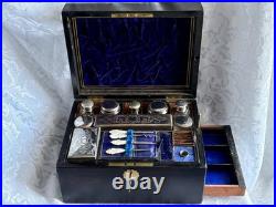 Superb Early Victorian Coromandel Vanity, Sewing Box, Rare Combination, + Conten
