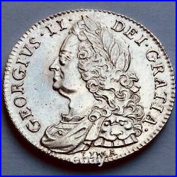 Superb Rare Antique (1746) English King George II Uncirculated Silver Half Crown