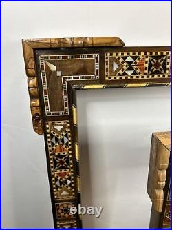 Syrian Damascus Inlaid Jewelry Box & Frame Set Rare Antique Early 1900's 4 Piece