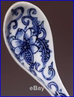 Three Rare Chinese Early Qing Dynasty KangXi Old Blue and White Small Spoon HX96