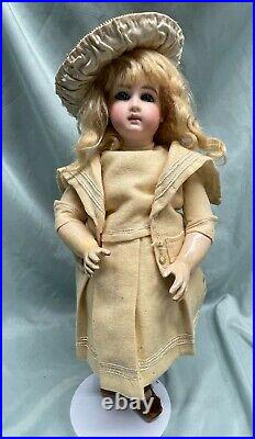 Tiny rare early long face antique Bebe Schmitt doll mariner costume perfect