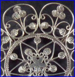 Travancore 50 Chuckram Coins Pin Dish Early 20thC Wirework Design Rare indian