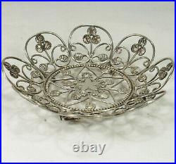 Travancore 50 Chuckram Coins Pin Dish Early 20thC Wirework Design Rare indian