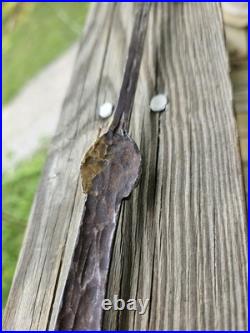 Ultra Rare Late 17th Early 18th C Stuffing Spoon Wrought Iron Brass Whitesmith